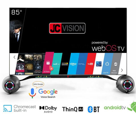 Εσωτερική ψηφιακή σήμανση οθόνες 85 ιντσών έξυπνη τηλεόραση 4K με Android 11 1 και 178x178 γωνία θέασης