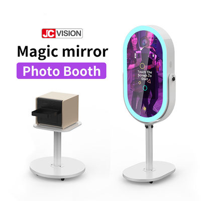 Έξυπνο φορητό περίπτερο θαλάμων καθρεφτών, θάλαμος φωτογραφιών καθρεφτών Selfie με τον εκτυπωτή 21.5inch