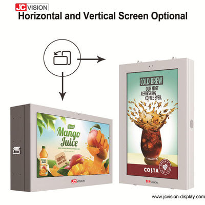 JCVISION 65&quot; εξωτερική υδατοασφαλής ψηφιακή σήμανση τοιχώτης LCD οθόνης