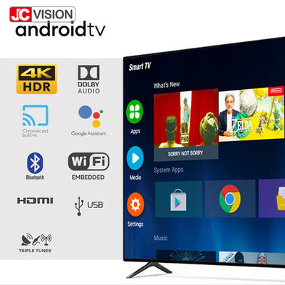 JCVISION 65 ιντσών Smart TV εσωτερικές οθόνες ψηφιακής σήμανσης με πολυγλωσσικό OSD