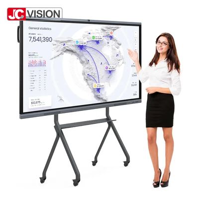 JCVISION 75 ιντσών Android 13.0 Διαδραστικό επίπεδο πάνελ 15W * 2 Στερεοειδές φως LED