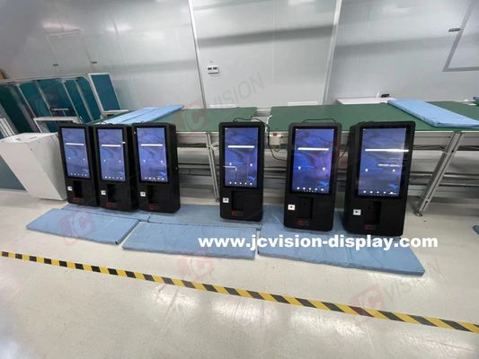 JCVISION 24 ιντσών Κιόσκι πληρωμής αυτοεξυπηρέτησης Πατητή οθόνη Κύκλος οπτικής οπτικής γωνίας 178°/178° Κατάλληλο για περιβάλλον 0C ̇50C