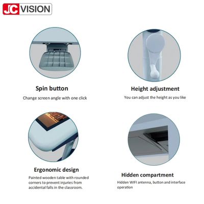 JCVISION Android 32 "LCD οθόνη 20 σημείων οθόνη αφής εκπαιδευτικό πίνακα αφής με ρυθμιζόμενο ύψος