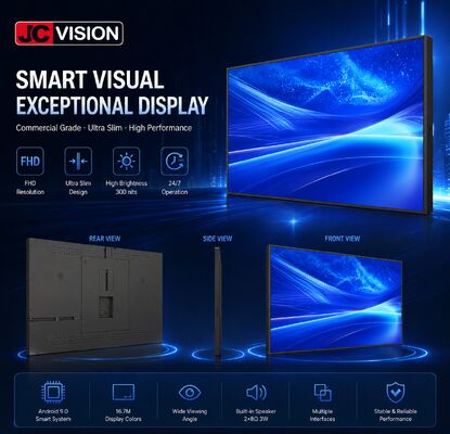 JCVision 32 ιντσών εσωτερική οθόνη ψηφιακής σηματοδότησης   E-LED πίσω φωτισμός, ευρεία γωνία θέασης, φωτεινό κουτί τοίχου για λιανική πώληση και φιλοξενία (HD-352C)